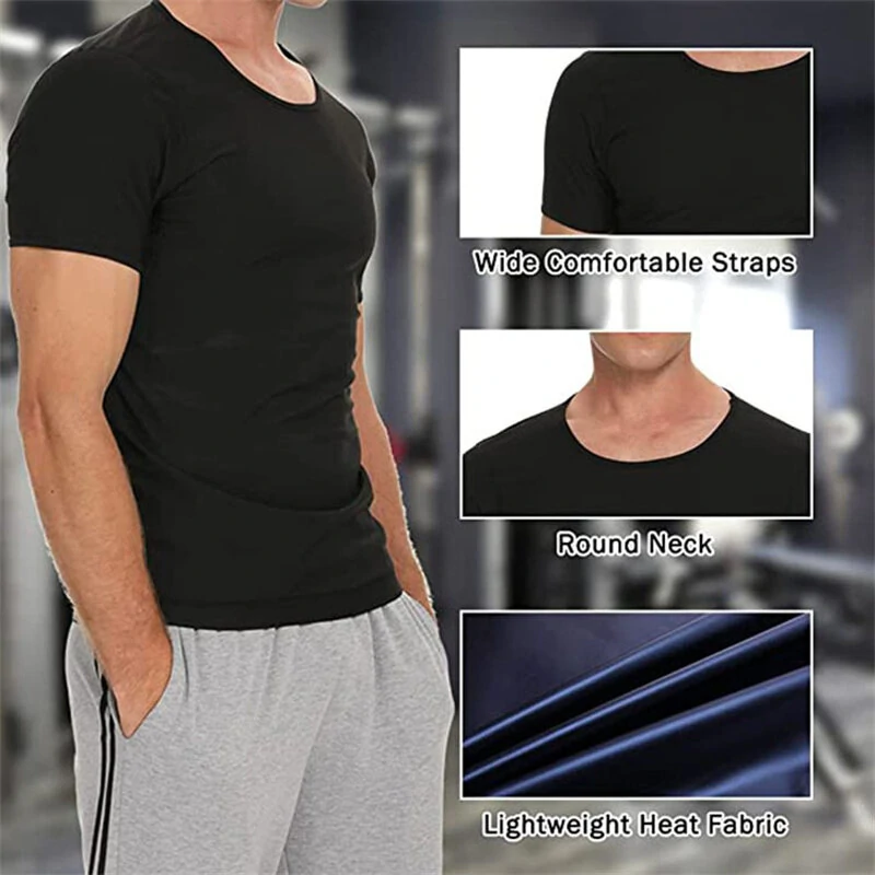 (image for) TENGOO Men Sauna Sweat Vest Hot Compression Shirts Fitness Training Slimming Body Shaper Waist Trainer Gym Exercise Versatile Shaper Suit